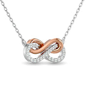 Two Tone Diamond Infinity Necklace 1/6 ct tw