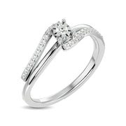 Delicate Swirly 10K White  Gold 0.20ctw Diamond Promise Ring