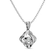 Sterling Silver 1/20 Ct. Tw. Rocking Diamond Solitaire Dazzling Pendant