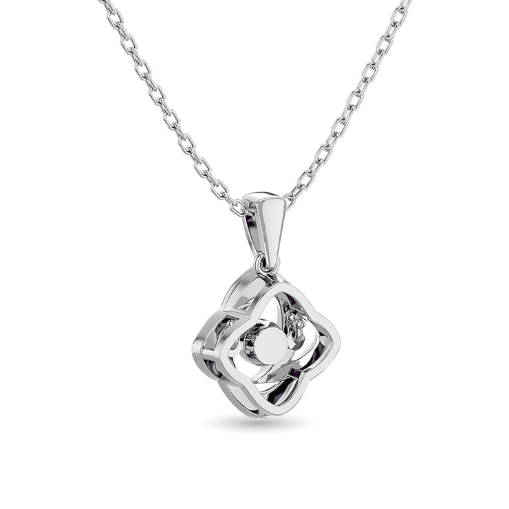 Sterling Silver 1/20 Ct. Tw. Rocking Diamond Solitaire Dazzling Pendant