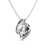Sterling Silver 1/20 Ct. Tw. Dancing Diamond Shimmering Pendant