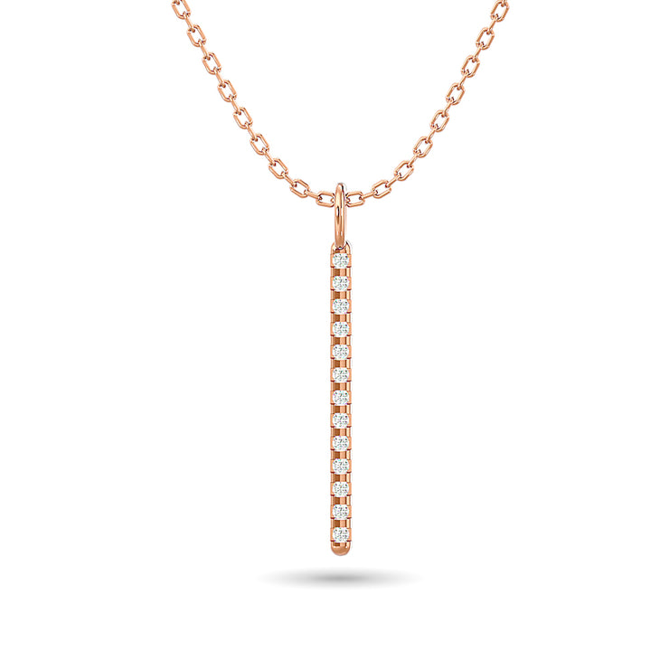 Diamond Bar Pendant 1/8 ct tw in 10K White Gold