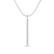 Diamond Bar Pendant 1/8 ct tw in 10K White Gold