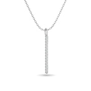 Diamond Bar Pendant 1/8 ct tw in 10K White Gold
