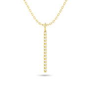 Diamond Bar Pendant 1/8 ct tw in 10K White Gold