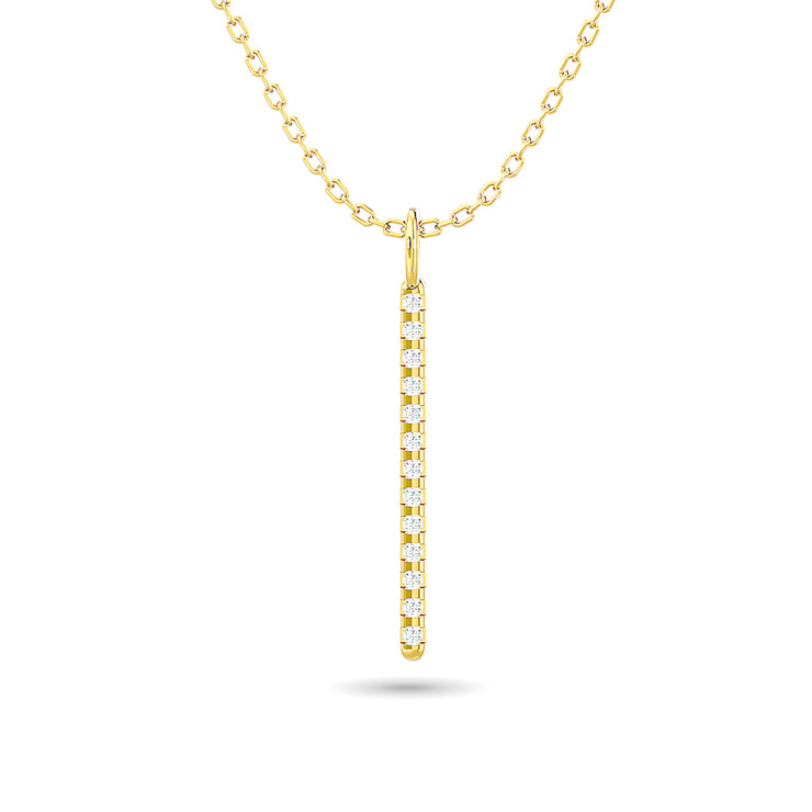 Diamond Bar Pendant 1/8 ct tw in 10K White Gold