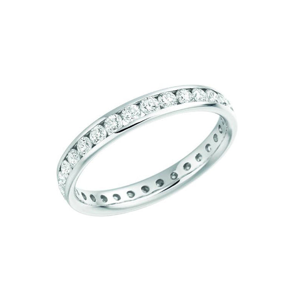 14-K-White-Gold-1.00-ctw-Round-Full-Eternity-Channel-Set-Diamond-Wedding-Band-Fame-Diamonds