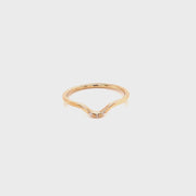 14k Yellow Gold Curved Diamond Wedding Band