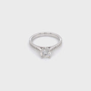 4-Prong Round Solitaire Channel-Set Side-Diamond Engagement Ring