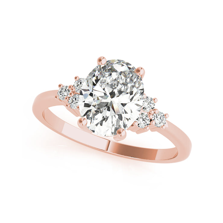Modern Inspired Trinity Oval Diamond Engagement Ring (0.62 CTW)
