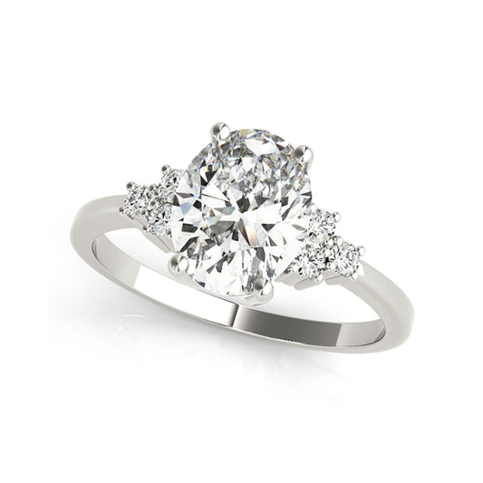 Modern Inspired Trinity Oval Diamond Engagement Ring (0.62 CTW)