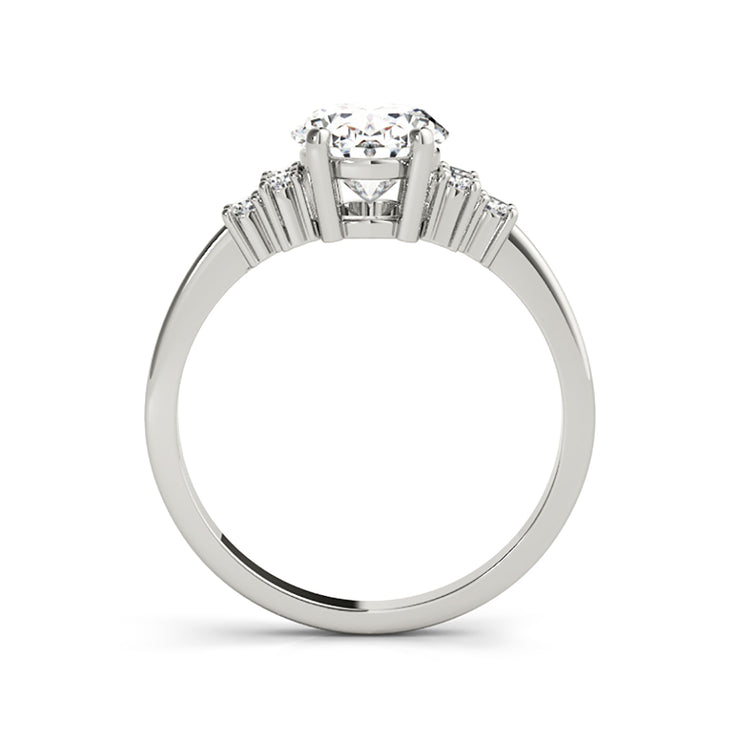 Modern Inspired Trinity Oval Diamond Engagement Ring (0.62 CTW)