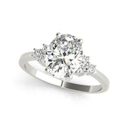 Modern Inspired Trinity Oval Diamond Engagement Ring (0.62 CTW)