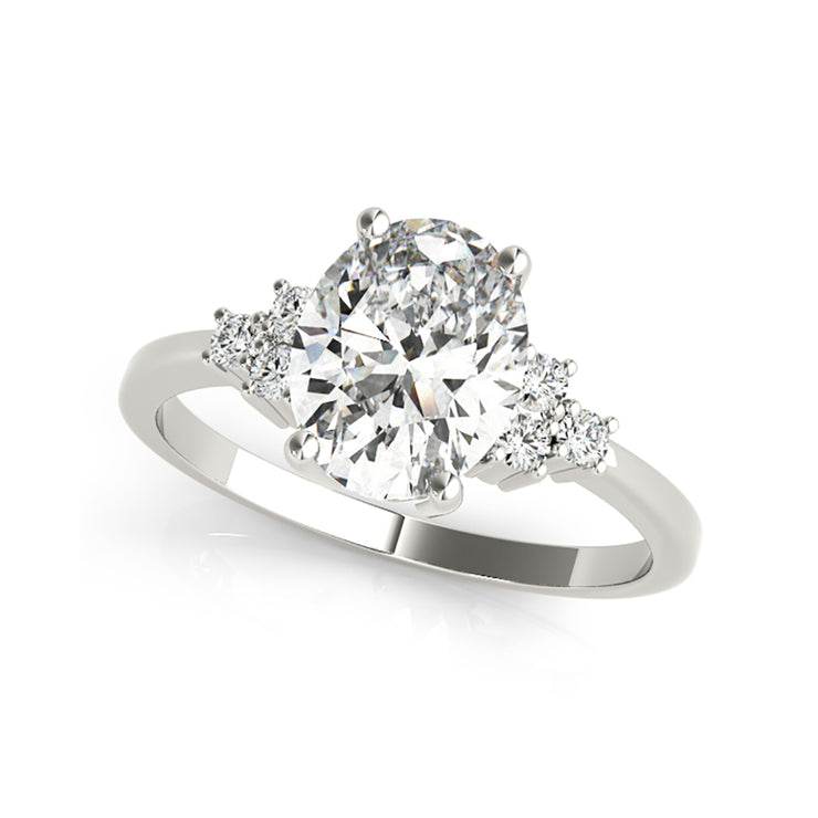 Modern Inspired Trinity Oval Diamond Engagement Ring (0.62 CTW)
