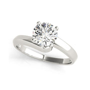 Sleek Designed Solitaire Bypass Diamond Engagement Ring(  0.5 CTW)