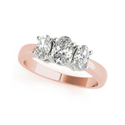 Three Stone Oval Cut Diamond Engagement Ring(  1 CTW)