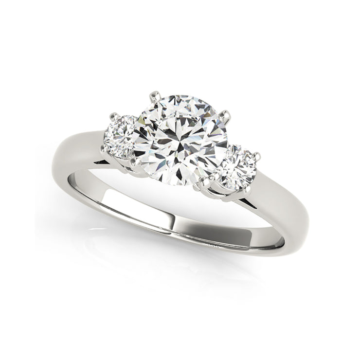 Trinity Round Brilliant Cut Solitaire Diamond Engagement Ring(  0.74 CTW)