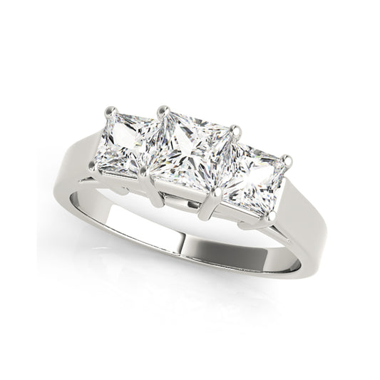 Trinity Princess Cut Diamond engagement Ring(  1.28 CTW)