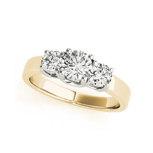 Plain Trinity Diamond Engagement Ring(  0.74 CTW)