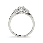 Modern Trinity Round Brilliant Cut Diamond Engagement Ring(  0.68 CTW)