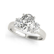 Oval Shape Diamond Trinity Engagement Ring(  1.24 CTW)