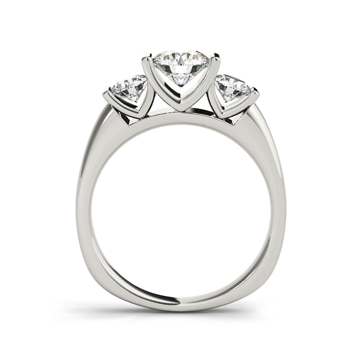 Tension set Trinity Round Brilliant Cut Diamond Engagement Ring(  1 CTW)