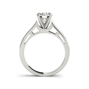 Pave Set Solitaire Diaond Engagement Ring(  0.68 CTW)