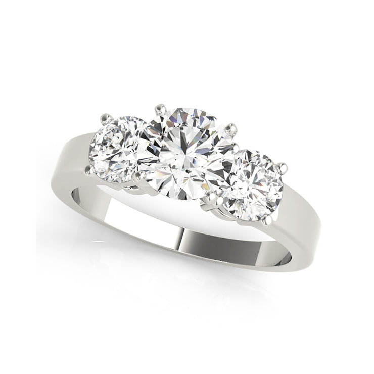Round Brilliant Cut Trinity Diamond Engagement Ring(  1 CTW)