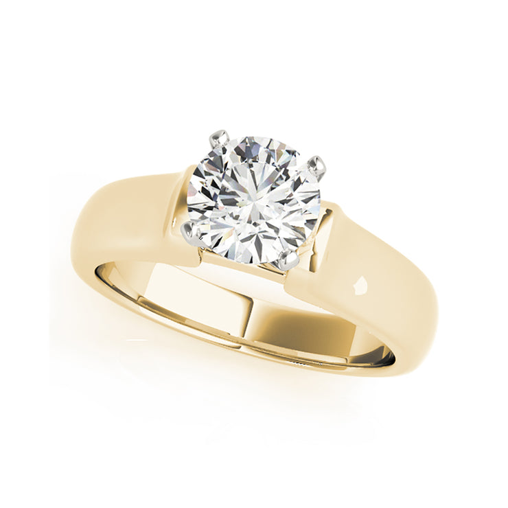 Round Brilliant Cut Diamond With Cathedral Design Engagement Ring(  .50ct CTW)