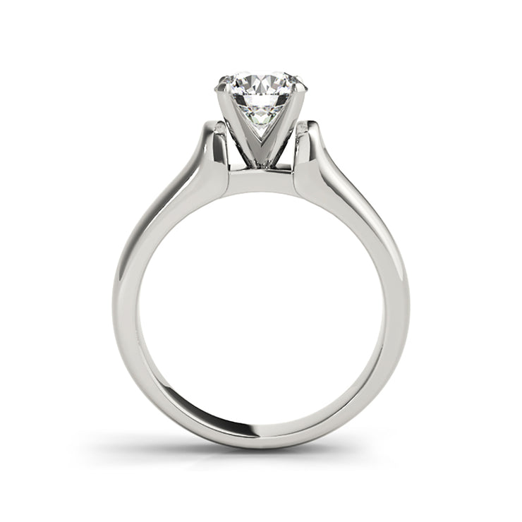 Round Brilliant Cut Diamond With Cathedral Design Engagement Ring(  .50ct CTW)