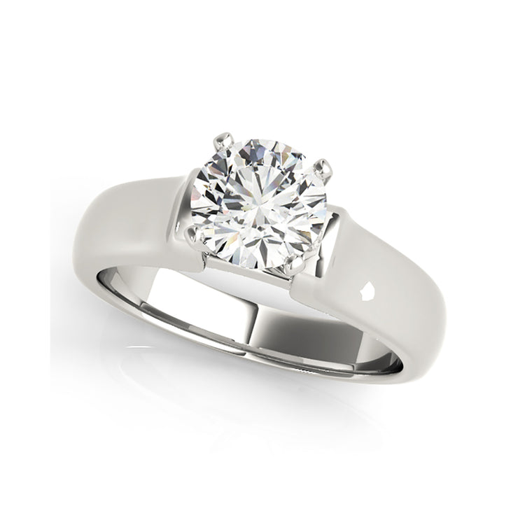 Round Brilliant Cut Diamond With Cathedral Design Engagement Ring(  .50ct CTW)