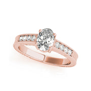 Fancy Oval Cut With Channel Set Diamond Engagement Ring(  0.66 CTW)