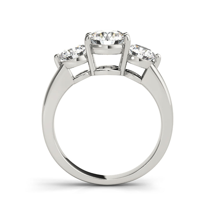 Prong set Trinity Round Brilliant Cut Diamond Engagement Ring(  1 CTW)