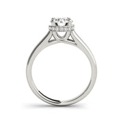 White Gold Solitaire Round Brilliant Cut Diamond Engagement Ring(  0.57 CTW)
