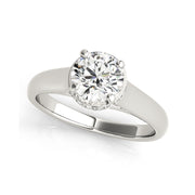 White Gold Solitaire Round Brilliant Cut Diamond Engagement Ring(  0.57 CTW)