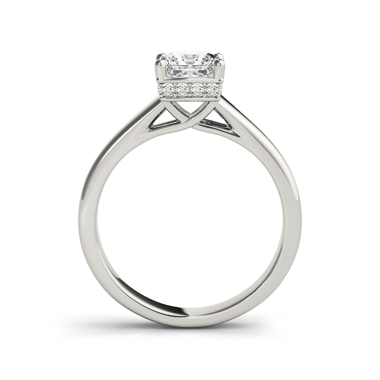 Tapered Shank Solitaire Princess Cut Diamond Engagement Ring(  0.56 CTW)