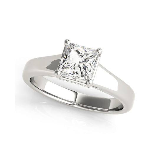 Tapered Shank Solitaire Princess Cut Diamond Engagement Ring(  0.56 CTW)