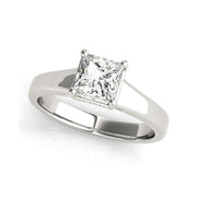 Tapered Shank Solitaire Princess Cut Diamond Engagement Ring(  0.56 CTW)