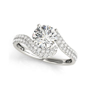 Symbolic Bypass Solitaire Round Brilliant Cut Diamond Engagement Ring(  0.81 CTW)