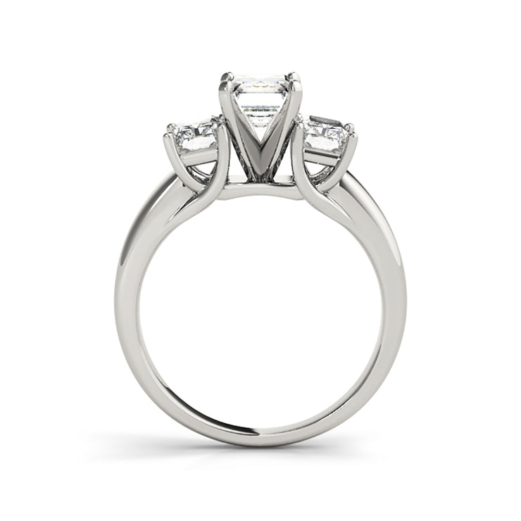 Trinity Emerald Diamond Engagement Ring(  1 CTW)