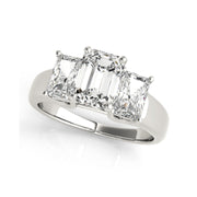 Trinity Emerald Diamond Engagement Ring(  1 CTW)