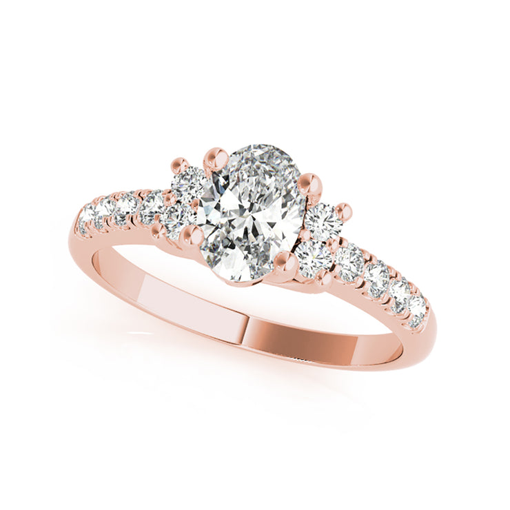 Trinity Solitaire Round Brilliant Cut Diamond Engagement Ring(  0.71 CTW)