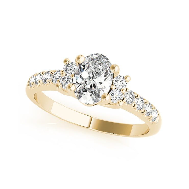 Trinity Solitaire Round Brilliant Cut Diamond Engagement Ring(  0.71 CTW)