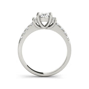 Trinity Solitaire Round Brilliant Cut Diamond Engagement Ring(  0.71 CTW)