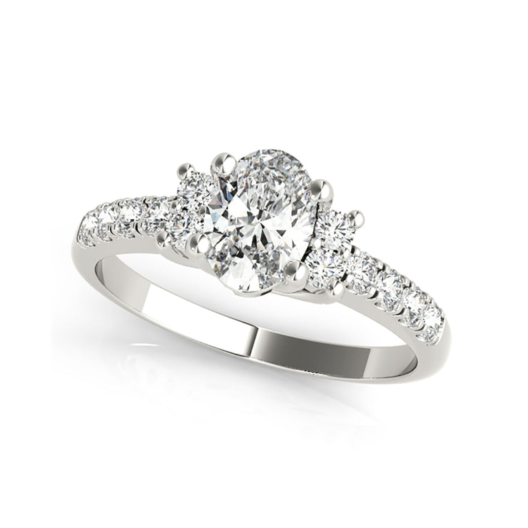 Trinity Solitaire Round Brilliant Cut Diamond Engagement Ring(  0.71 CTW)