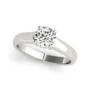 Round Brilliant Cut Plain set Diamond Engagement Ring(  0.5 CTW)