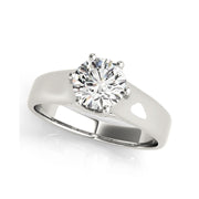 Round Brilliant Cut Solitaire Six Prongs Diamond Engagement Ring(  0.5 CTW)