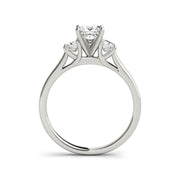 Princess Cut Trinity Diamond Four Prong set Engagement Ring(  0.6 CTW)