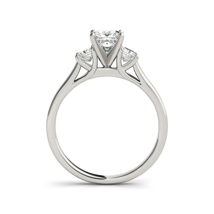 Three Stone Princess Cut Diamond Engagement Ring(  1 CTW)