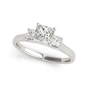 Three Stone Princess Cut Diamond Engagement Ring(  1 CTW)
